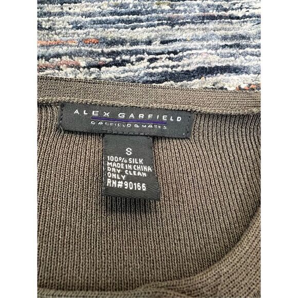 Alex Garfield grey button front cardigan silk sz S - Picture 4 of 7